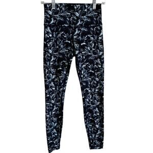 Lululemon Wunder Under Hi-Rise Navy Floral Leggings 6